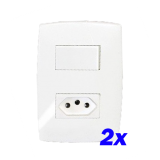 Kit 2 Interruptores Paralelos + Tomada 10a - (HOME BRANCA)